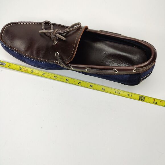 Salvatore Ferragamo Boat Shoes Brown Loafer Blue Suede Mens Size 10 D main image 12